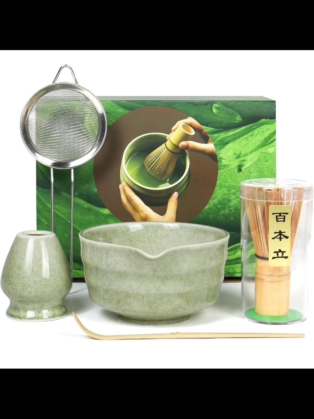 Matcha Whisk Set - Green Bamboo Tea Set